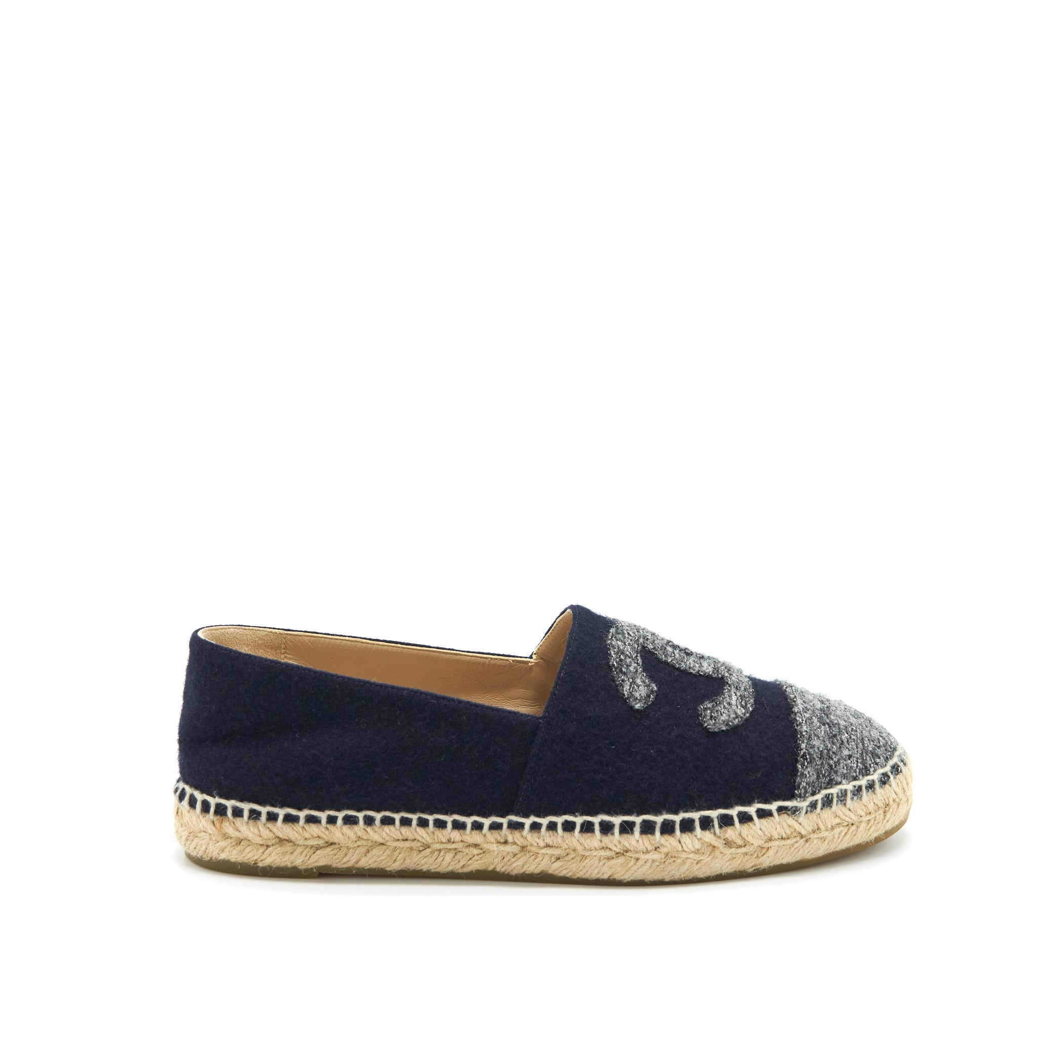 CHANEL ESPADRILLES BLACK/GREY