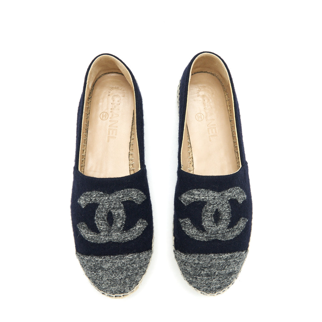 CHANEL ESPADRILLES BLACK/GREY