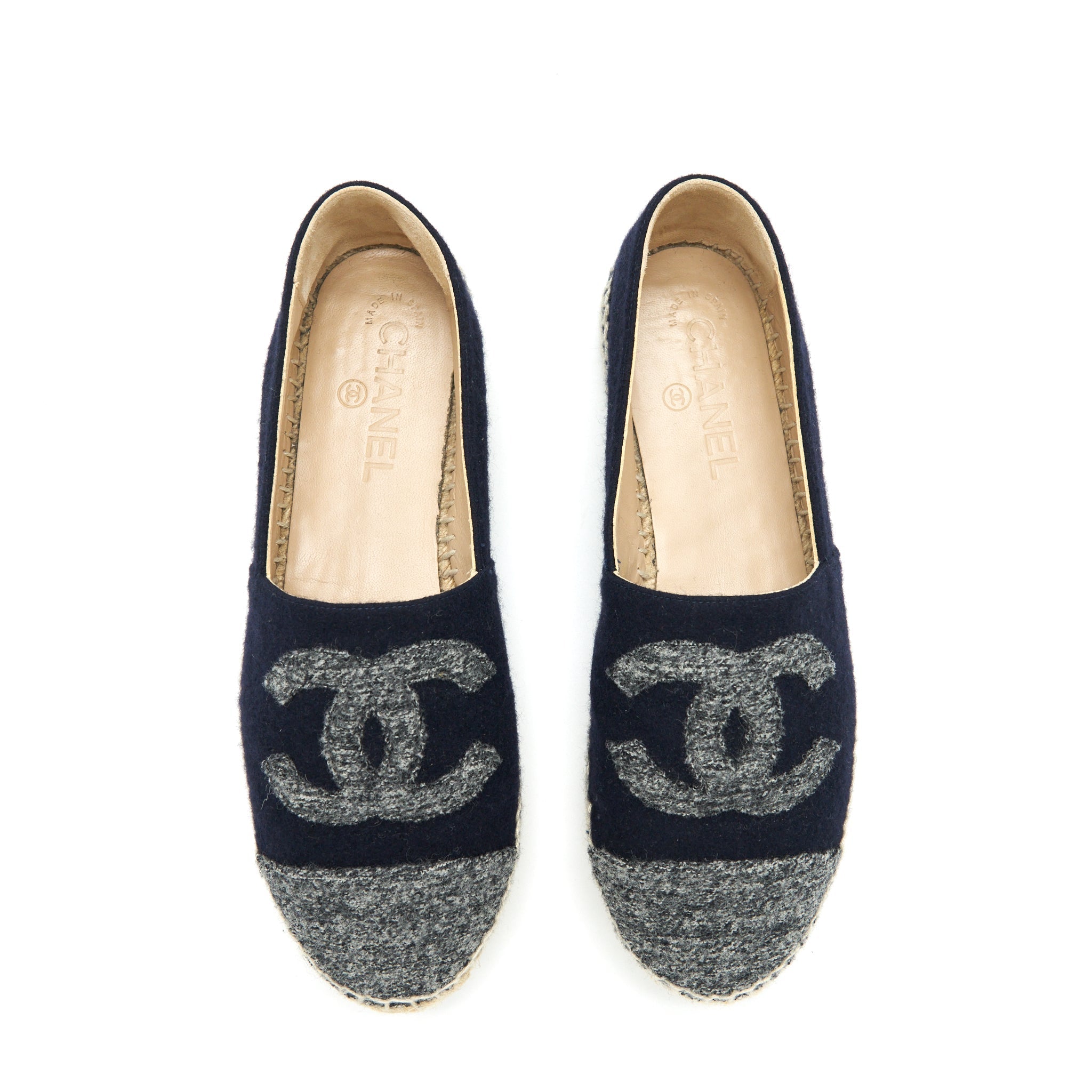 CHANEL ESPADRILLES BLACK/GREY