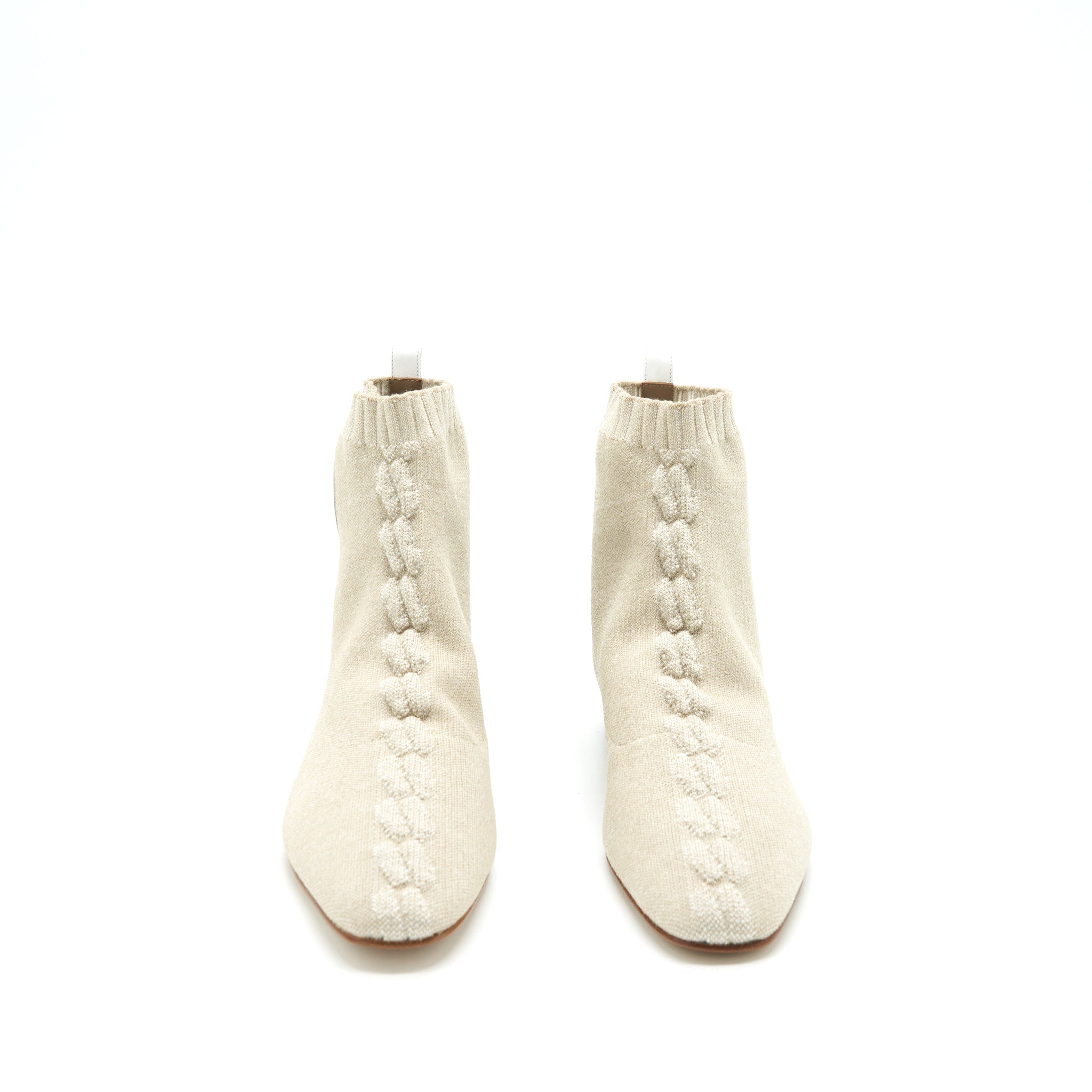 HERMES DUO ANKLE BOOTS NOCCIOLA /BLANC
