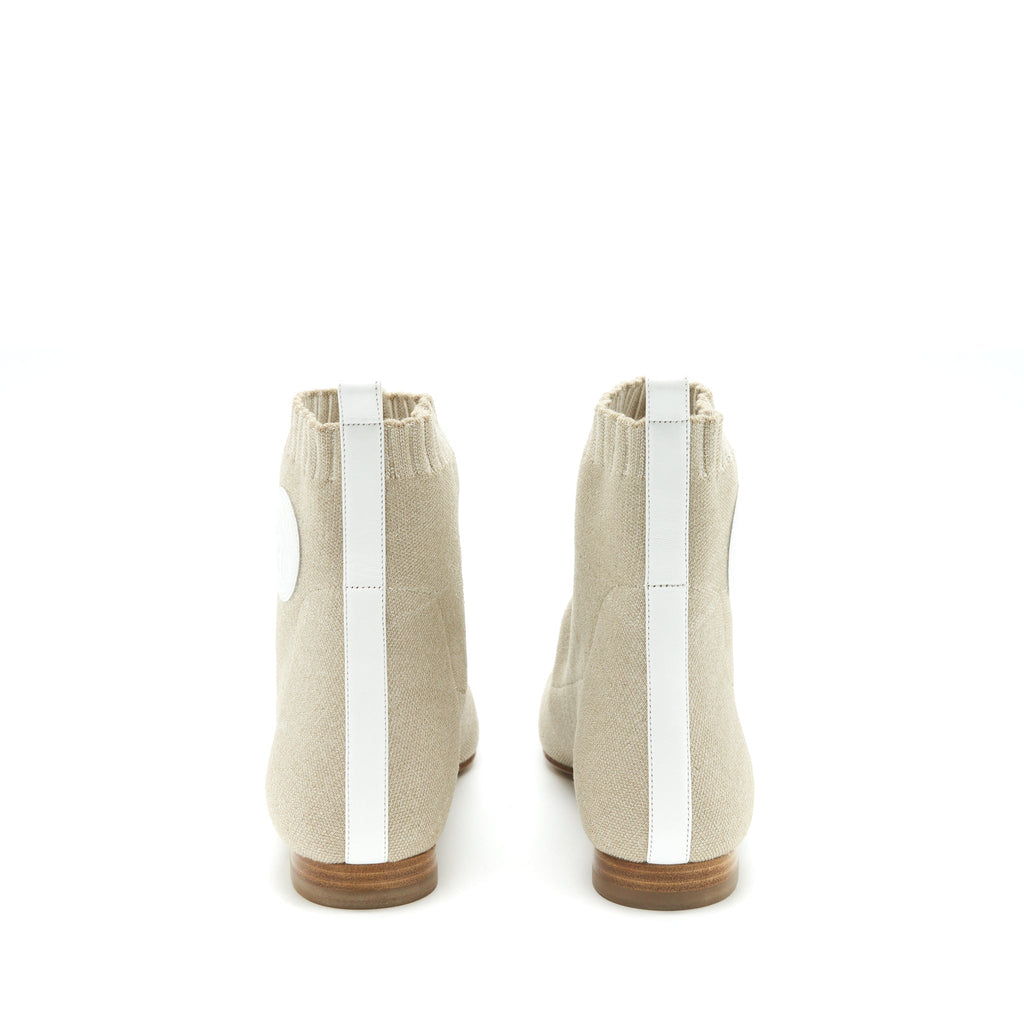HERMES DUO ANKLE BOOTS NOCCIOLA /BLANC