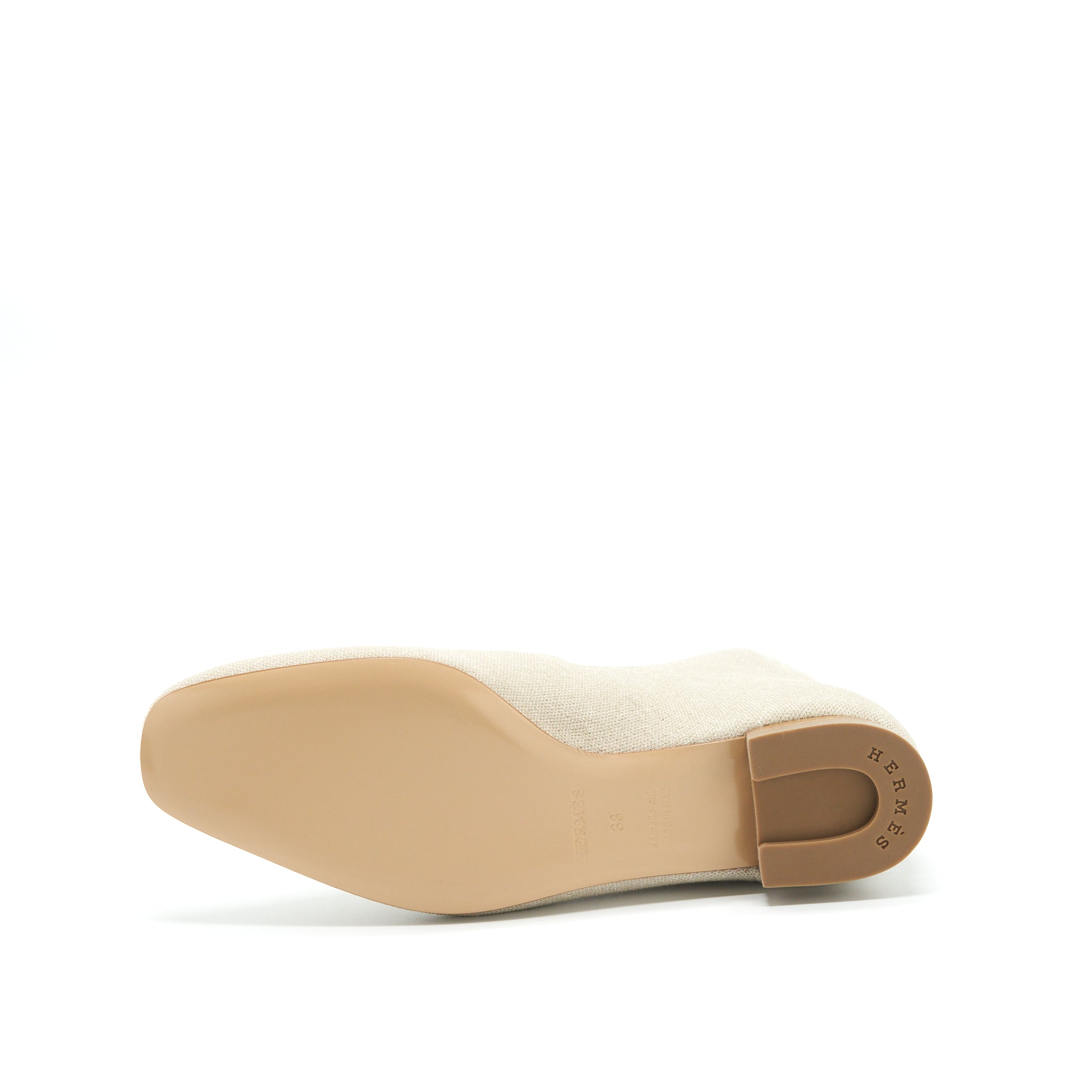HERMES DUO ANKLE BOOTS NOCCIOLA /BLANC