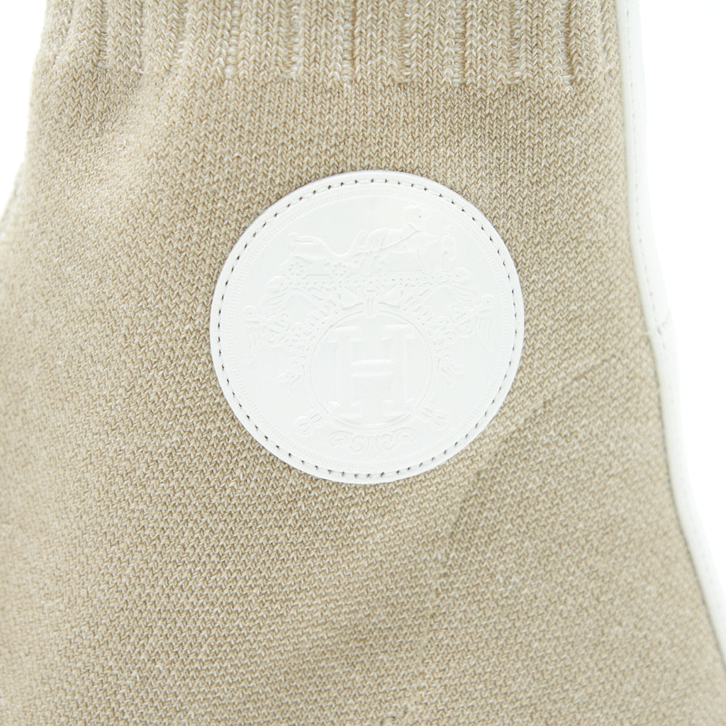 HERMES DUO ANKLE BOOTS NOCCIOLA /BLANC