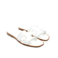 HERMES ORAN SANDAL BLANC BOX LEATHER