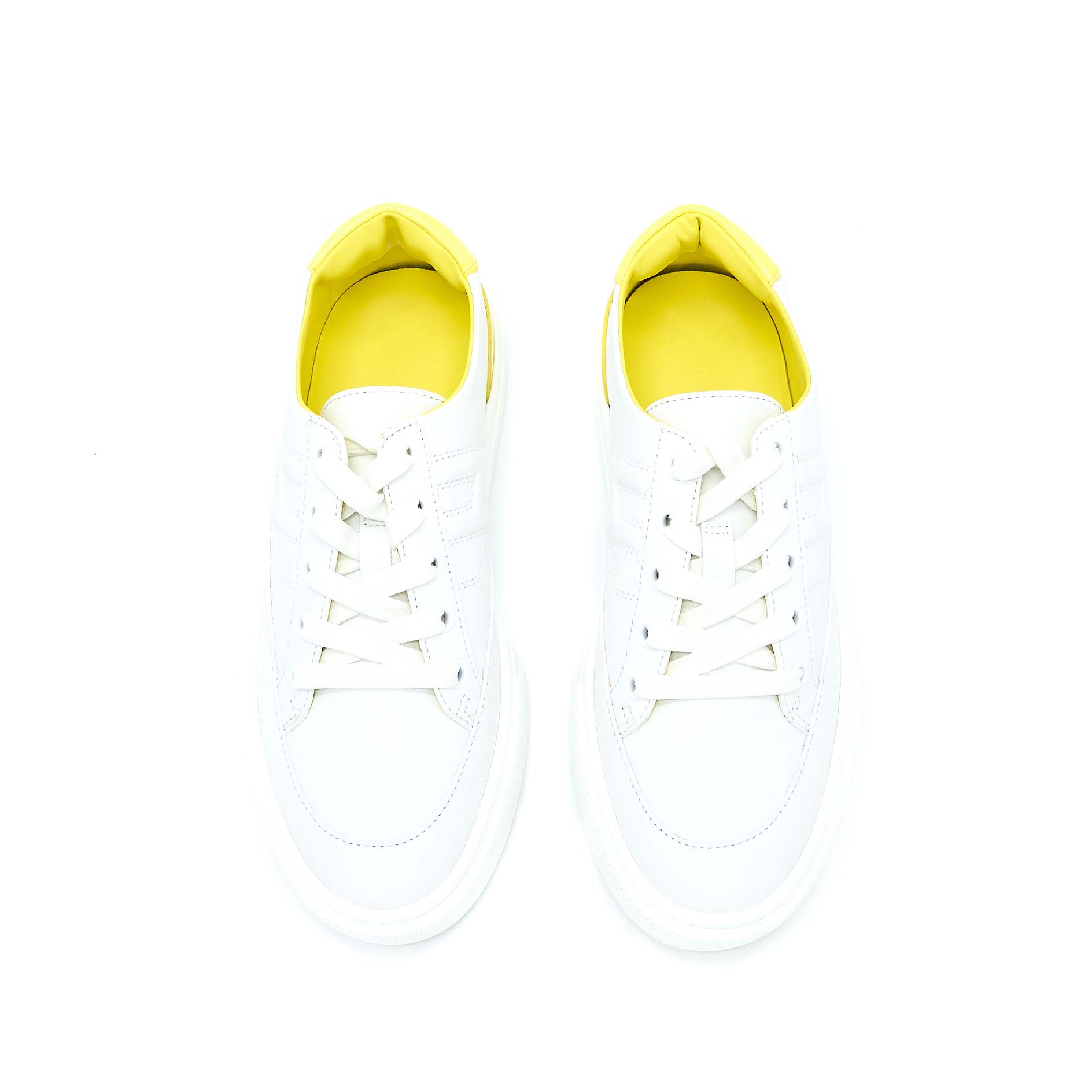 HERMES FEMME DEEP SNEAKER CALFSKIN CROCODILE NILO MAT TOUCH BLANC/JAUNE FLA