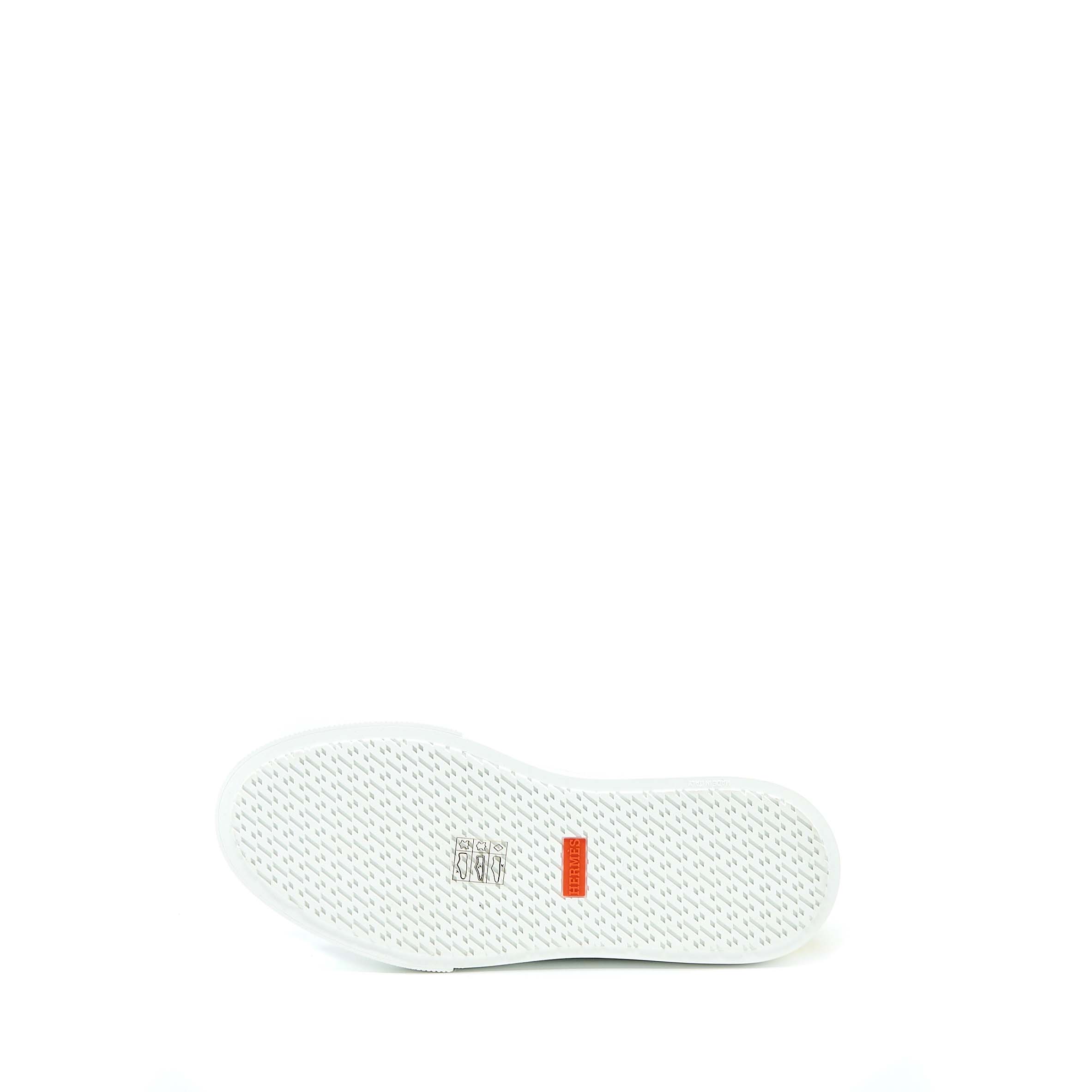 HERMES FEMME DEEP SNEAKER CALFSKIN CROCODILE NILO MAT TOUCH BLANC/JAUNE FLA