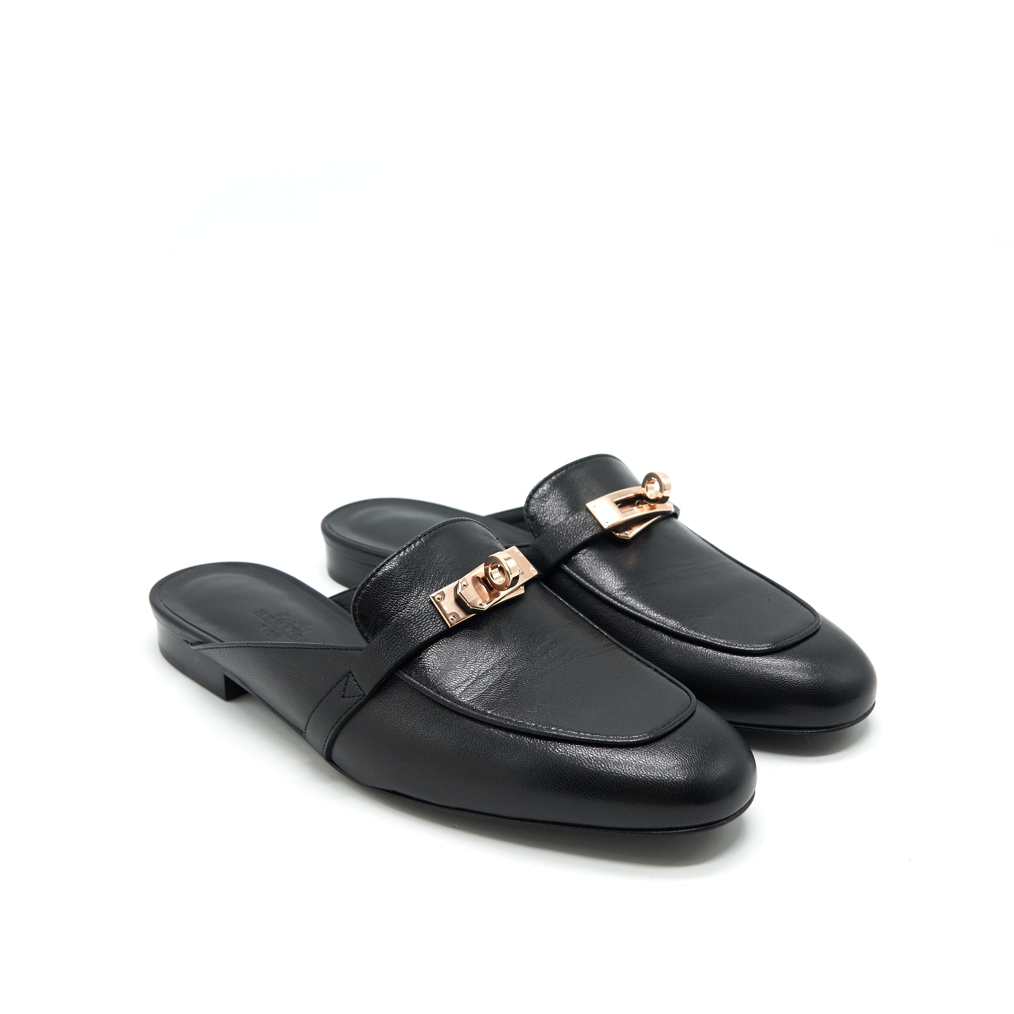 HERMES OZ MULE BLACK RGHW