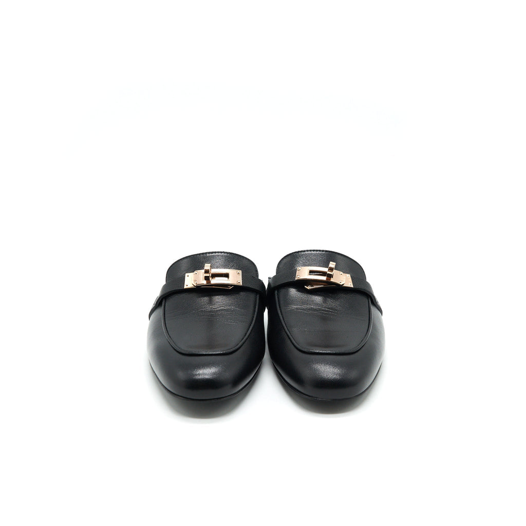 HERMES OZ MULE BLACK WITH RGHW