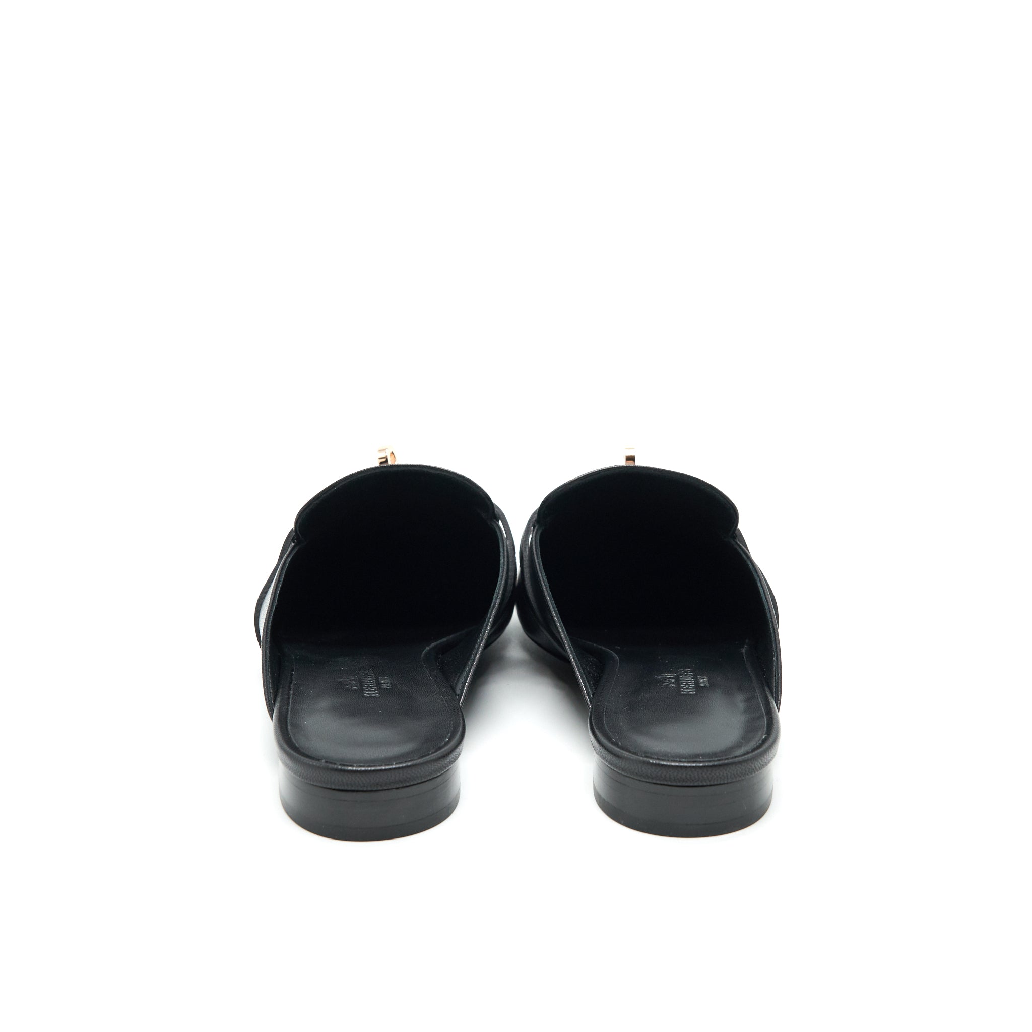 HERMES OZ MULE BLACK WITH RGHW