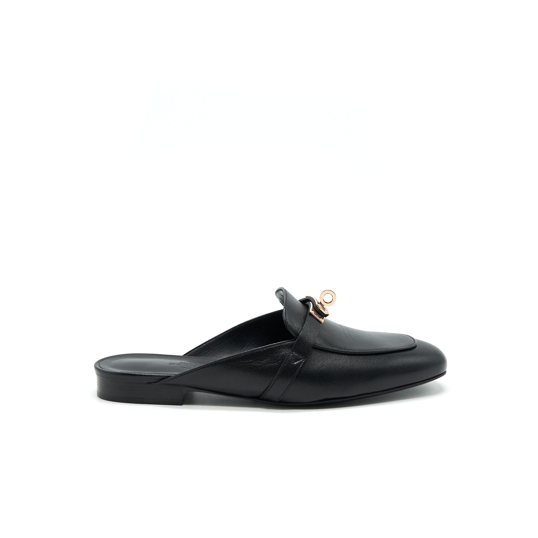 HERMES OZ MULE BLACK WITH RGHW