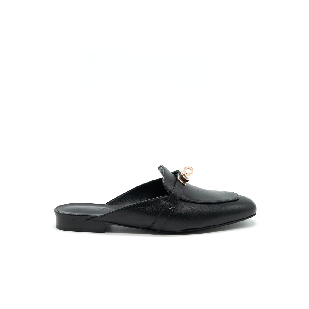 HERMES OZ MULE BLACK RGHW