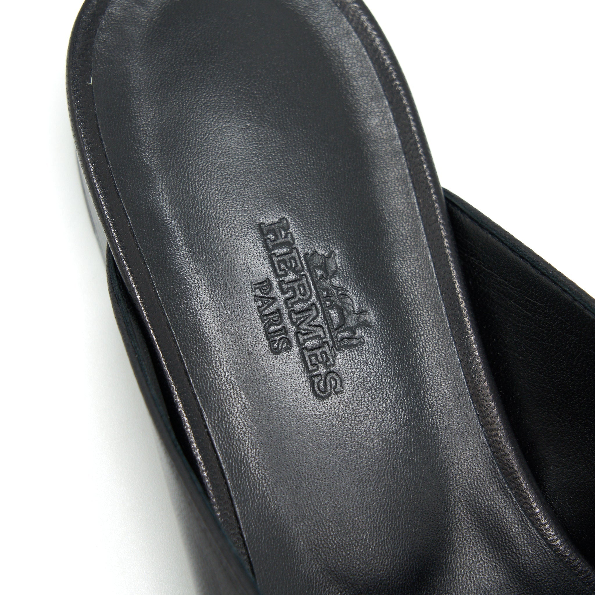 HERMES OZ MULE BLACK WITH RGHW