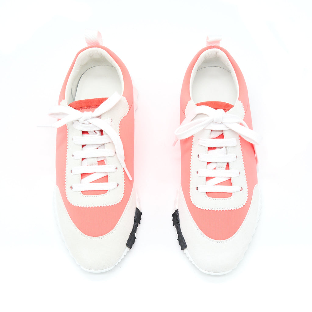 HERMES ORANGE/WHITE BOUNCING SNEAKER