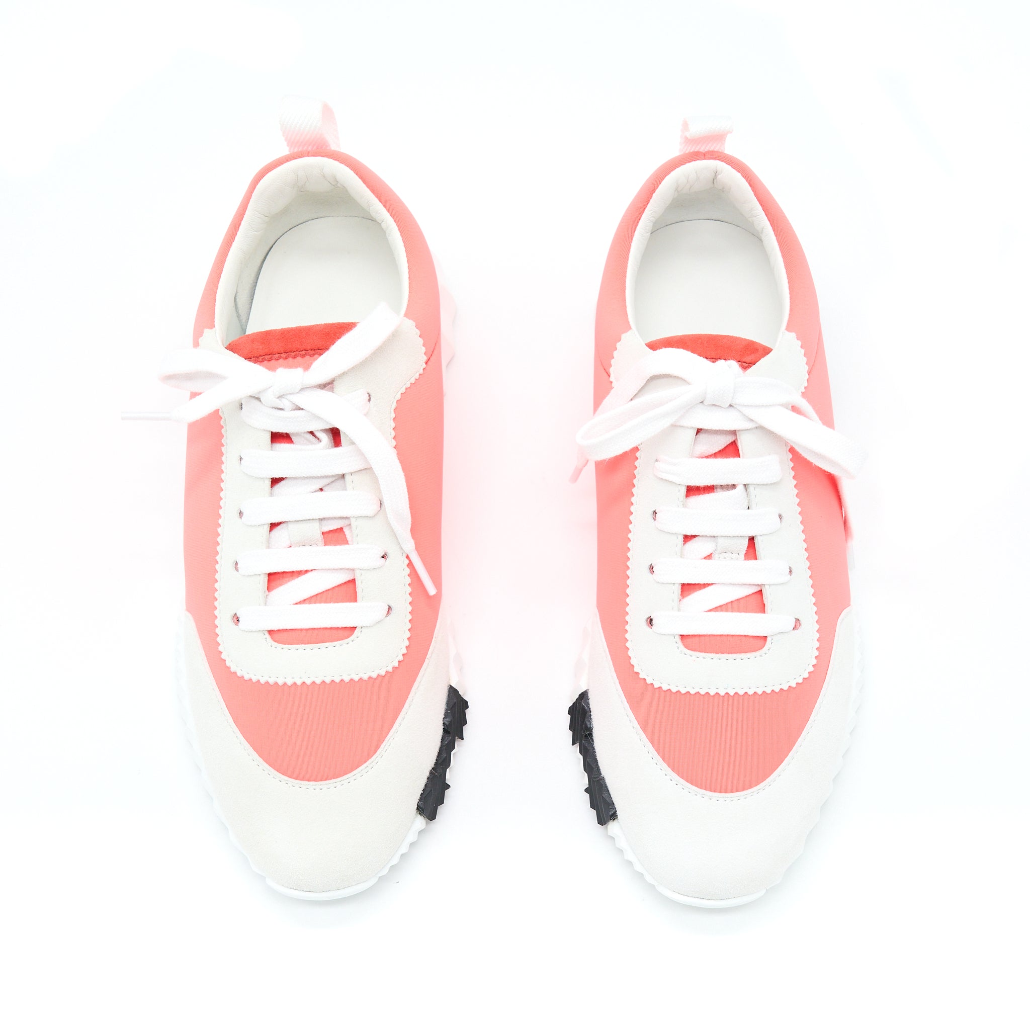 HERMES ORANGE/WHITE BOUNCING SNEAKER