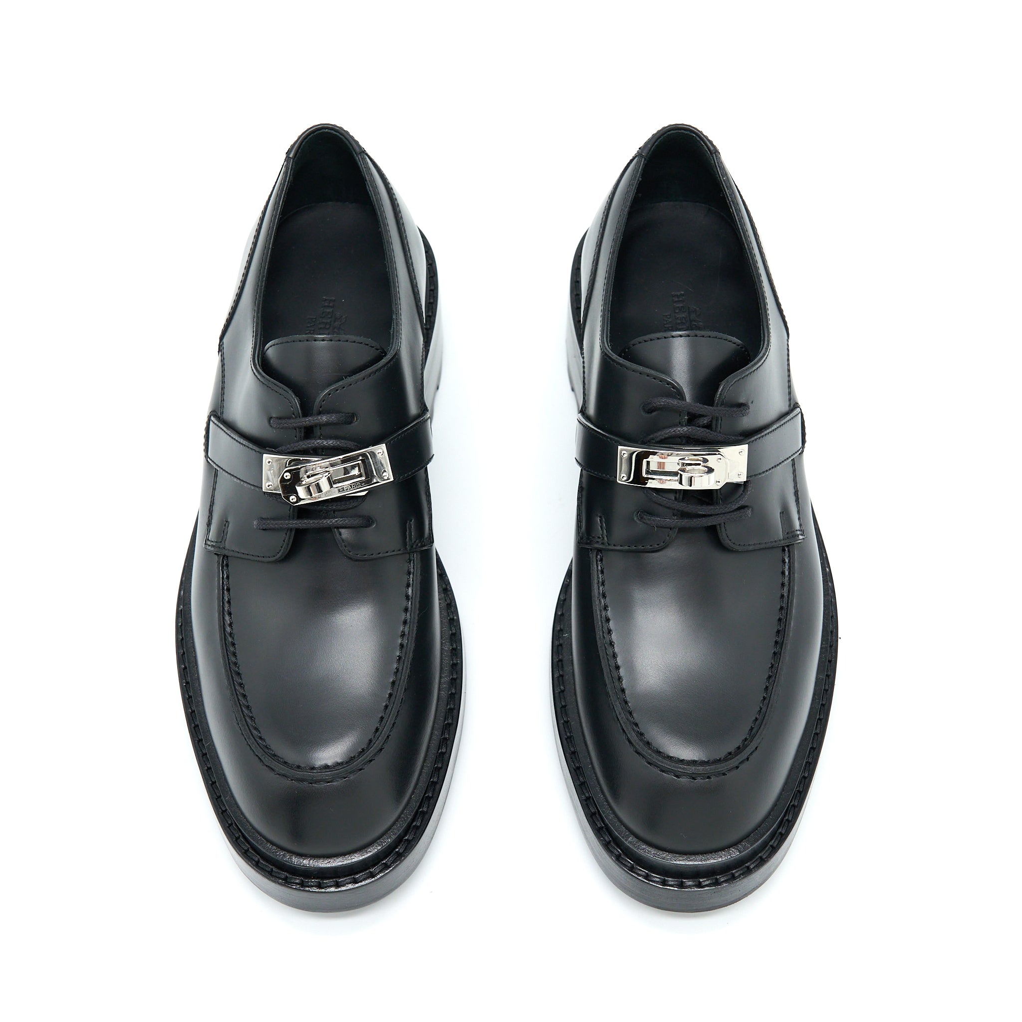 HERMES RICHELIEU DERBY FIRST LOAFER BLACK SHW