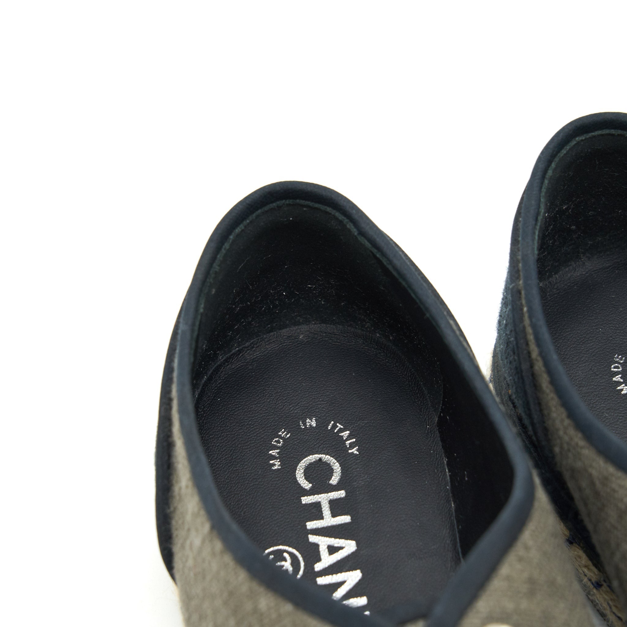 CHANEL LACE UP SHOES FABRIC