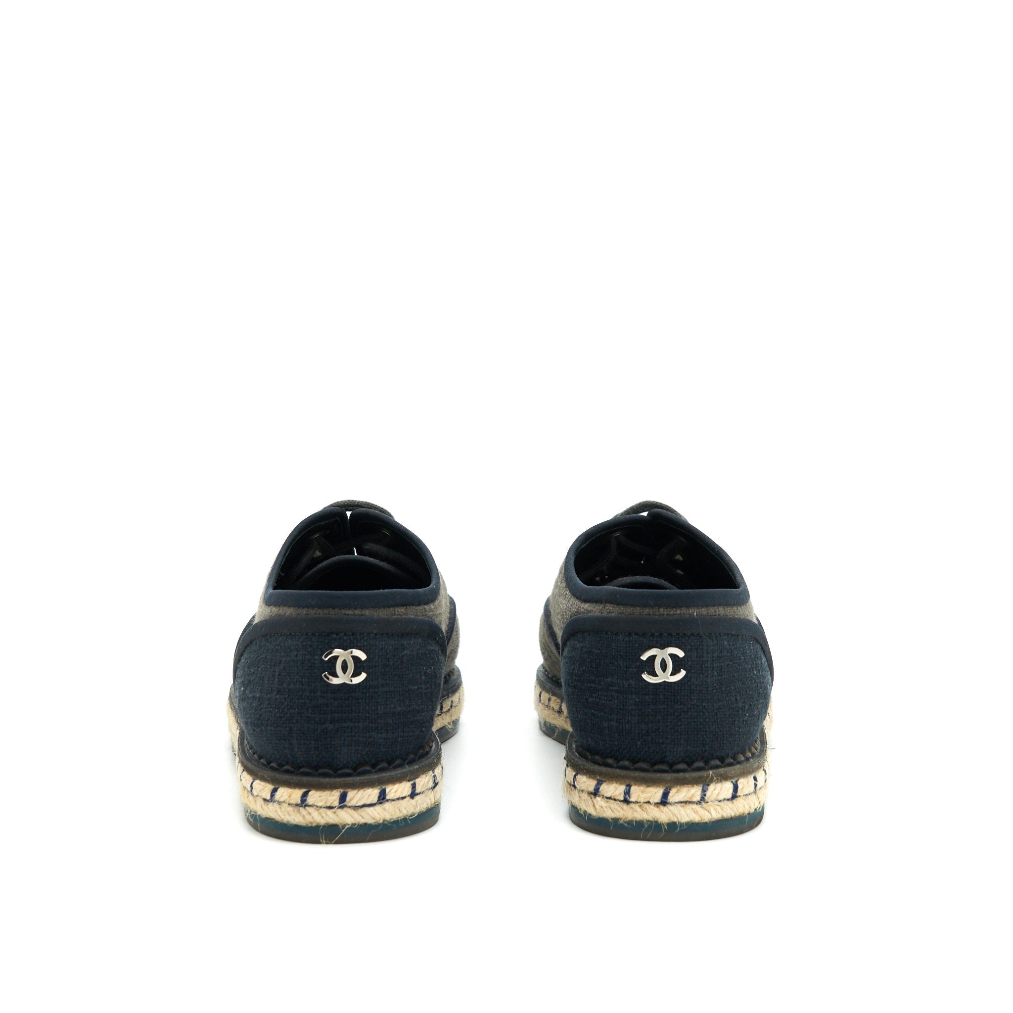 CHANEL LACE UP SHOES FABRIC