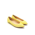 CHRISTIAN LOUBOUTIN PIGALLE SPIKED YELLOW FLATS