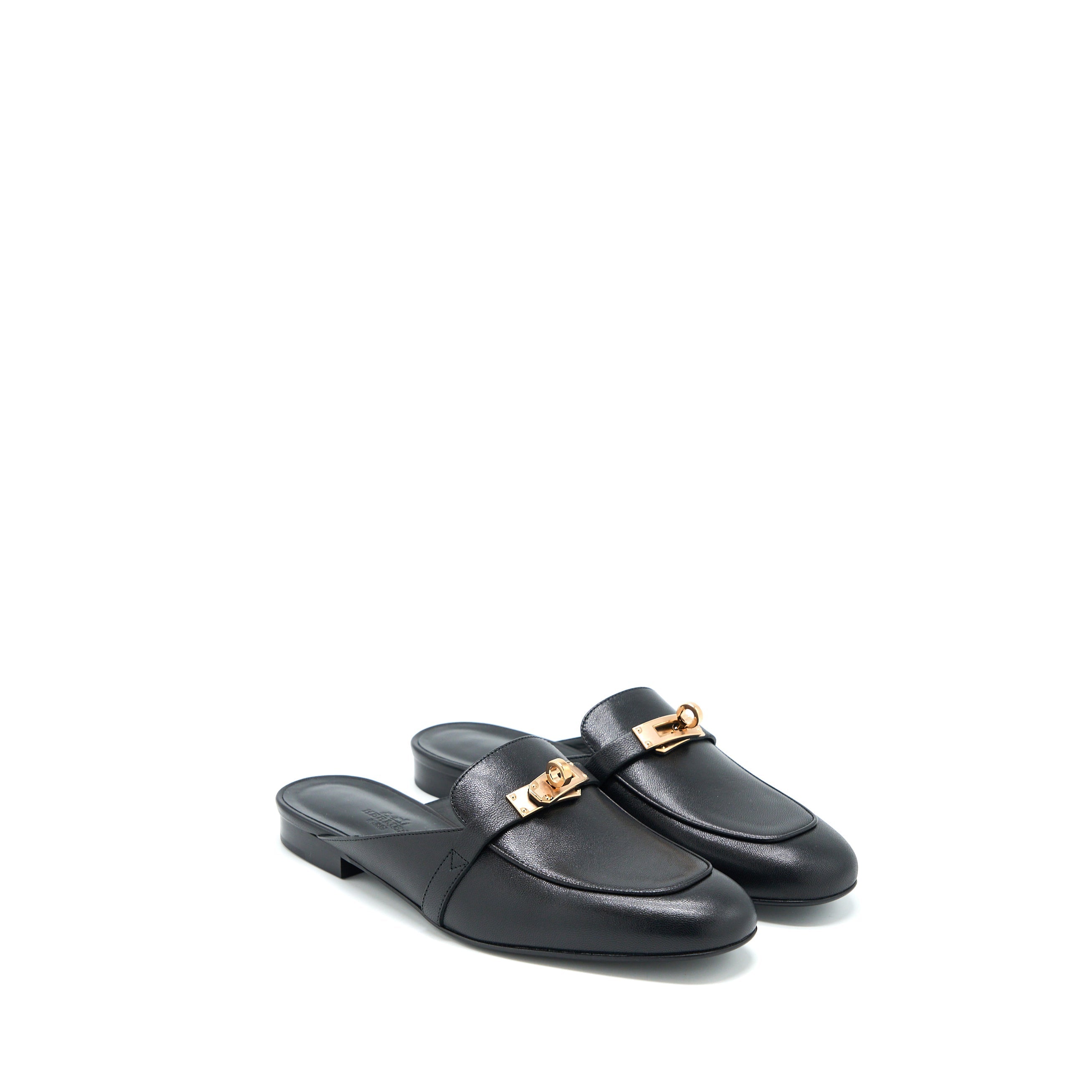 HERMES OZ MULE BLACK RGHW