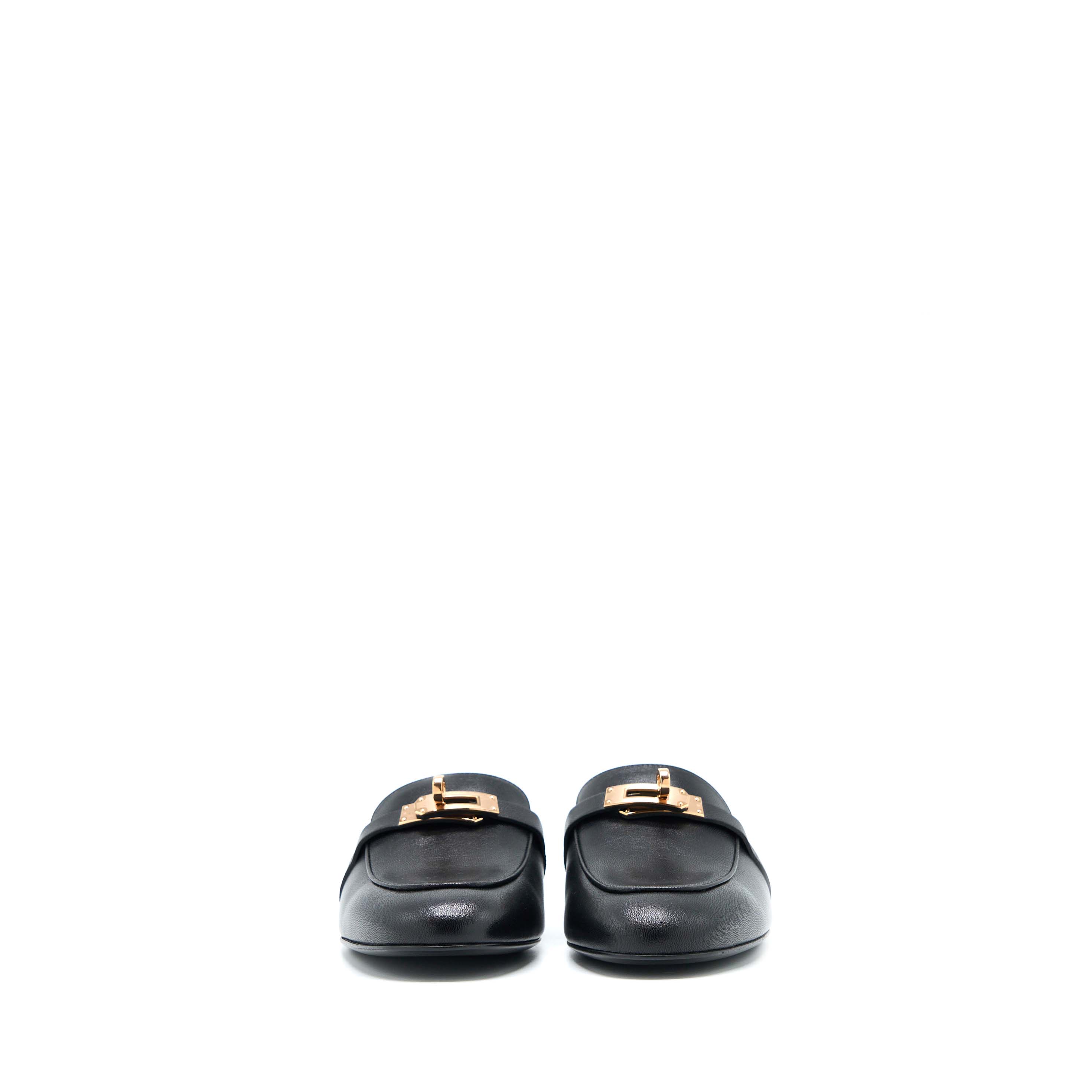 HERMES OZ MULE BLACK RGHW