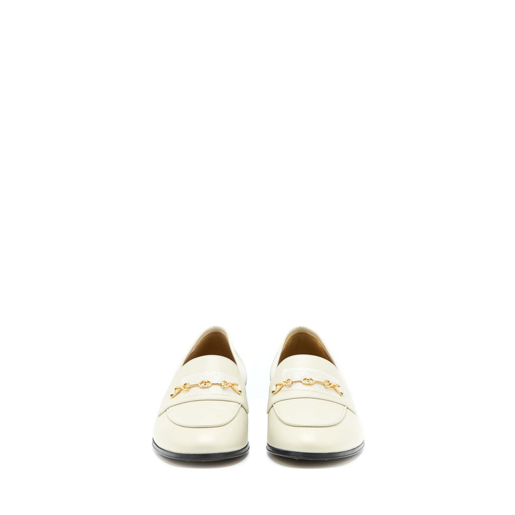 GUCCI WOMEN’S LOAFER WITH HORSEBIT CALFSKIN WHITE GHW