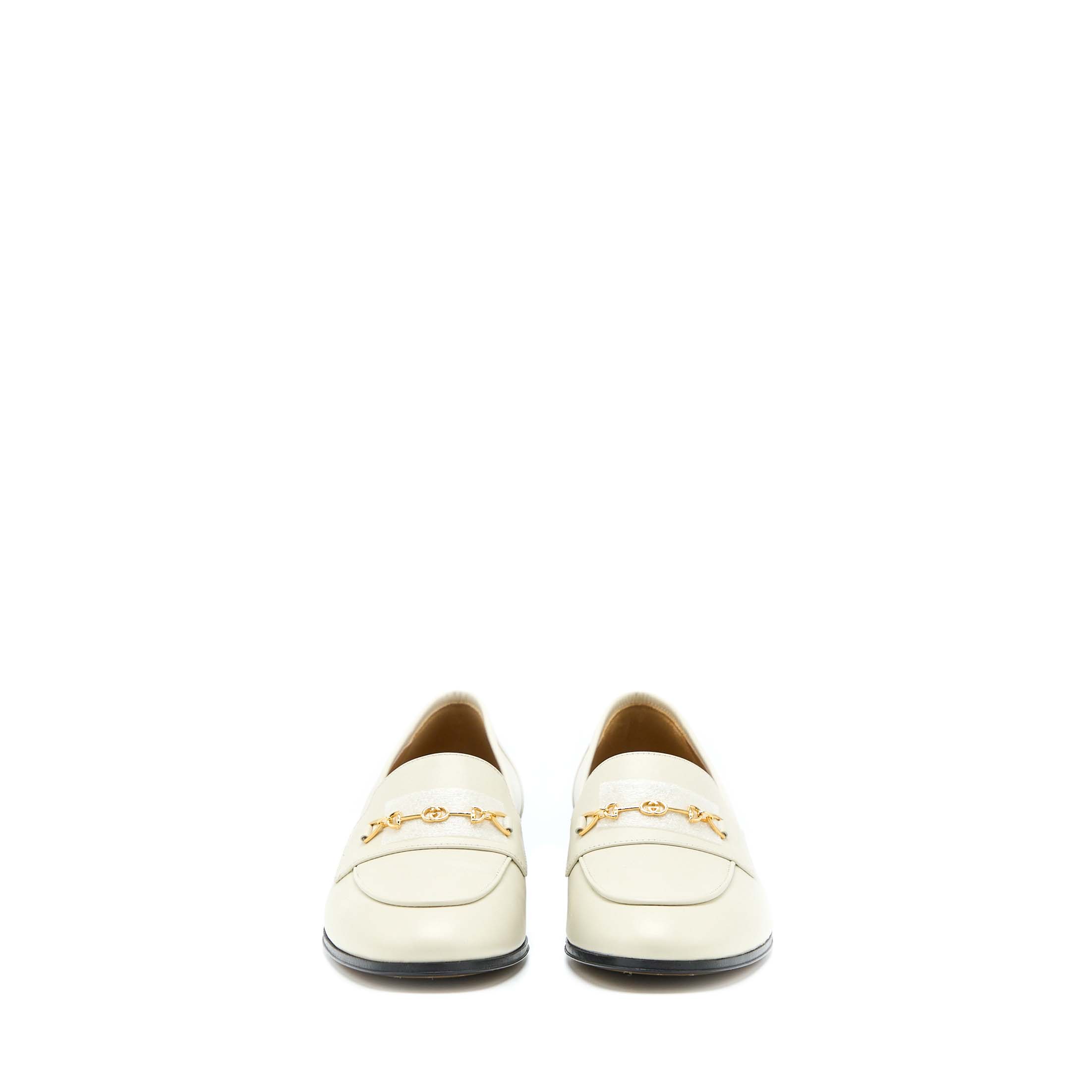 GUCCI WOMEN’S LOAFER WITH HORSEBIT CALFSKIN WHITE GHW