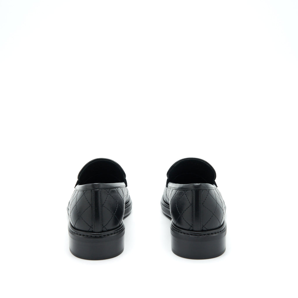 CHANEL QUILTED LEATHER WITH CC LOGO LOAFER BLACK LGHW