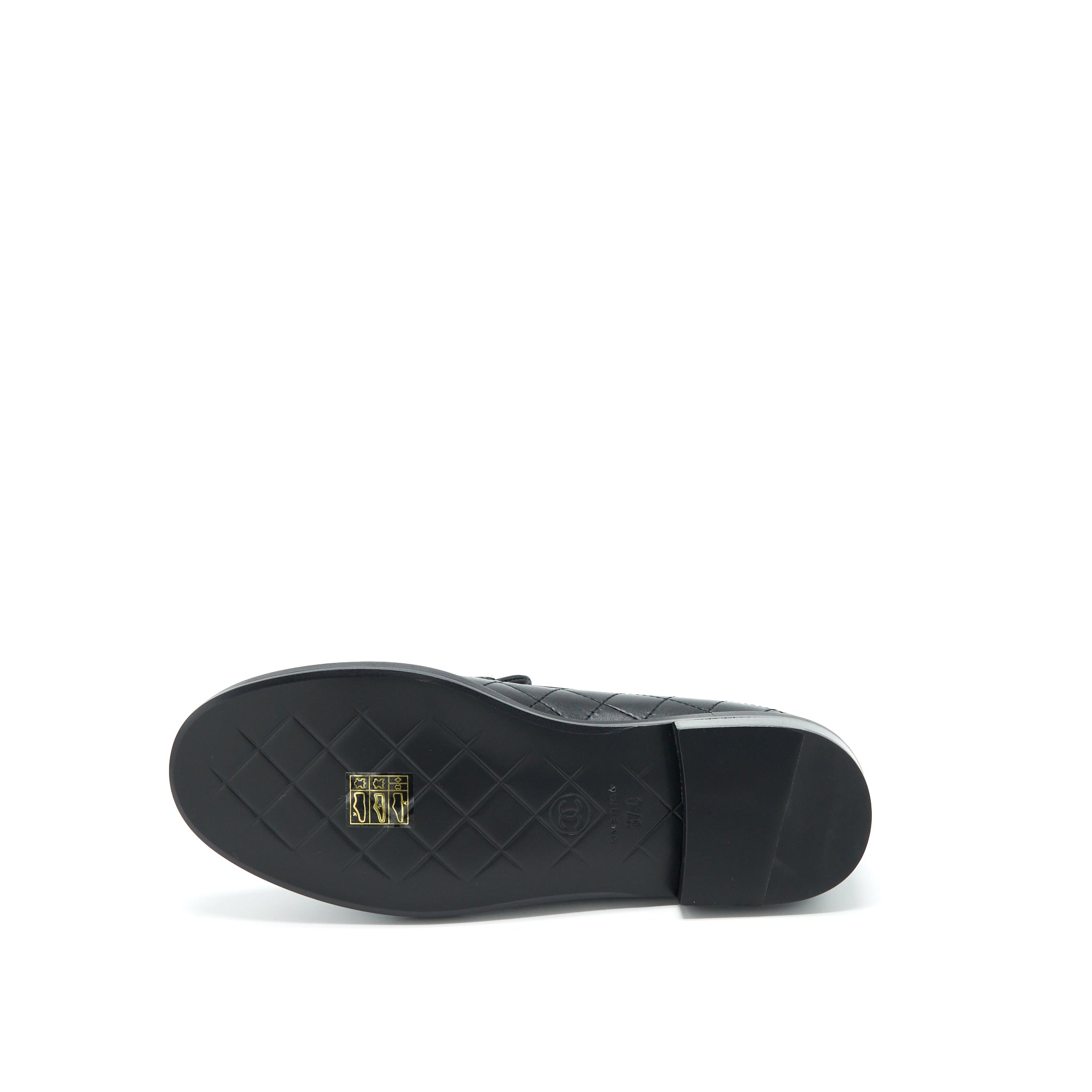 CHANEL QUILTED LEATHER WITH CC LOGO LOAFER BLACK LGHW