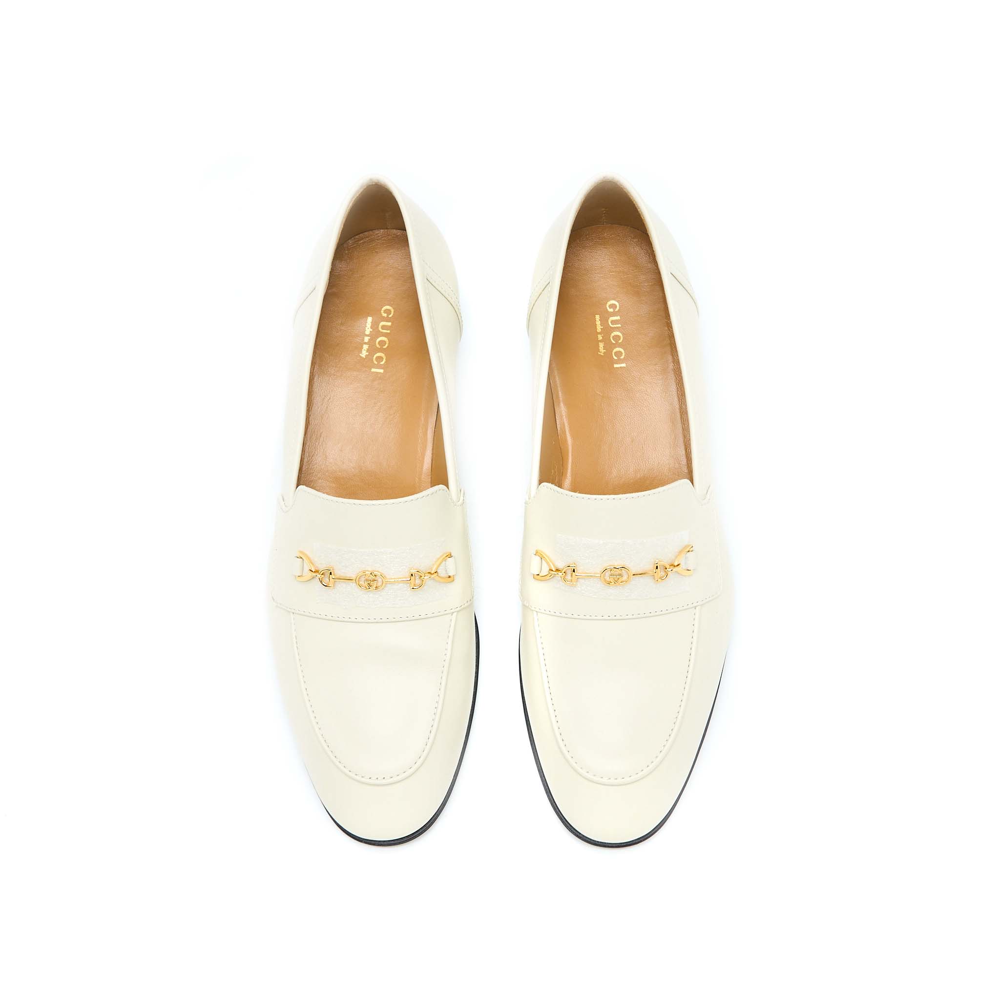 GUCCI WOMEN’S LOAFER WITH HORSEBIT CALFSKIN WHITE GHW