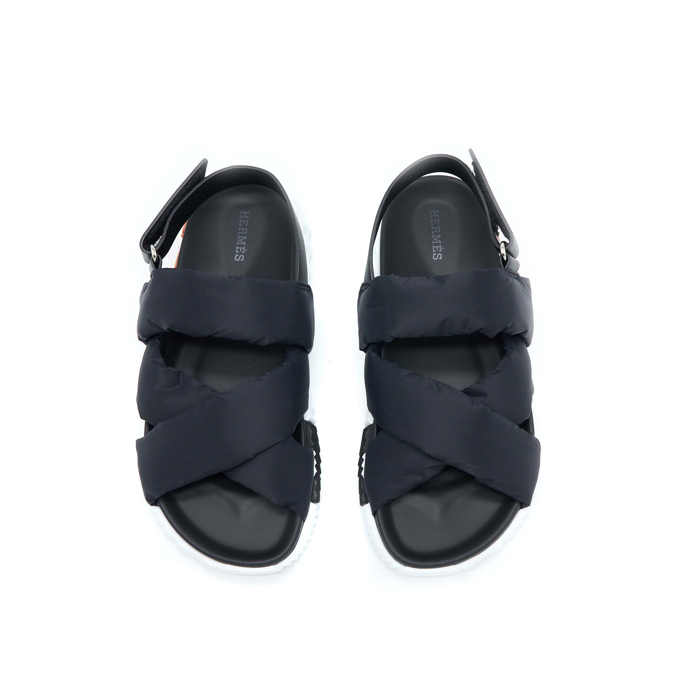 HERMES ELECTRIC SANDALS NAPPA BLACK/WHITE