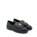 CHANEL 22S QUILTED CC LOGO LOAFER BLACK LGHW