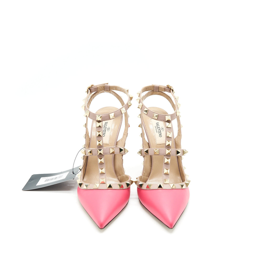 VALENTINO GARAVANI ROCKSTUD LEATHER PUMP PINK