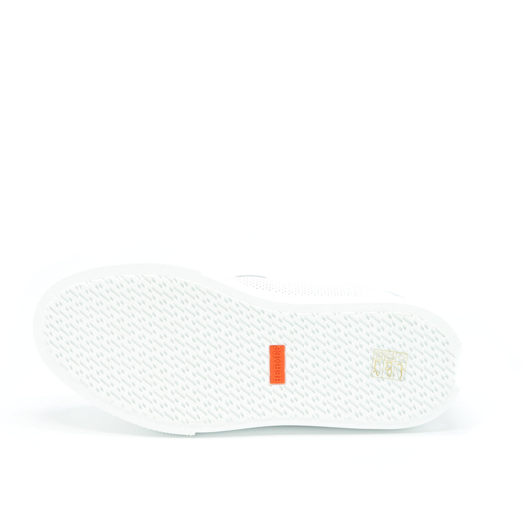 HERMES DAY SNEAKER PERFORATED CALFSKIN SLIVER KELLY BUCKLE