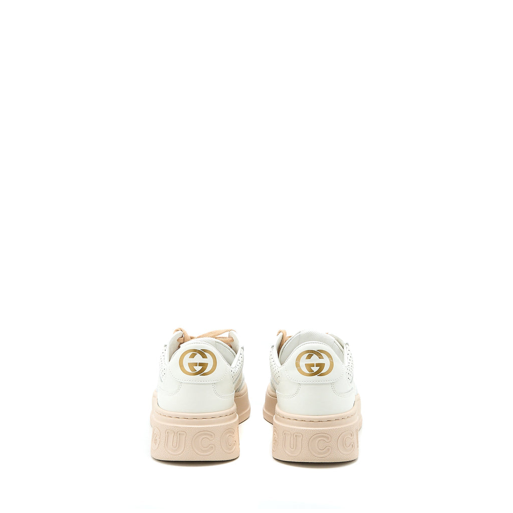 GUCCI WOMEN’S GG EMBOSSED SNEAKER WHITE/PINK