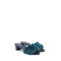 HERMES ORAN MINK FUR SANDAL BLUE PAON/MULTICOLOUR