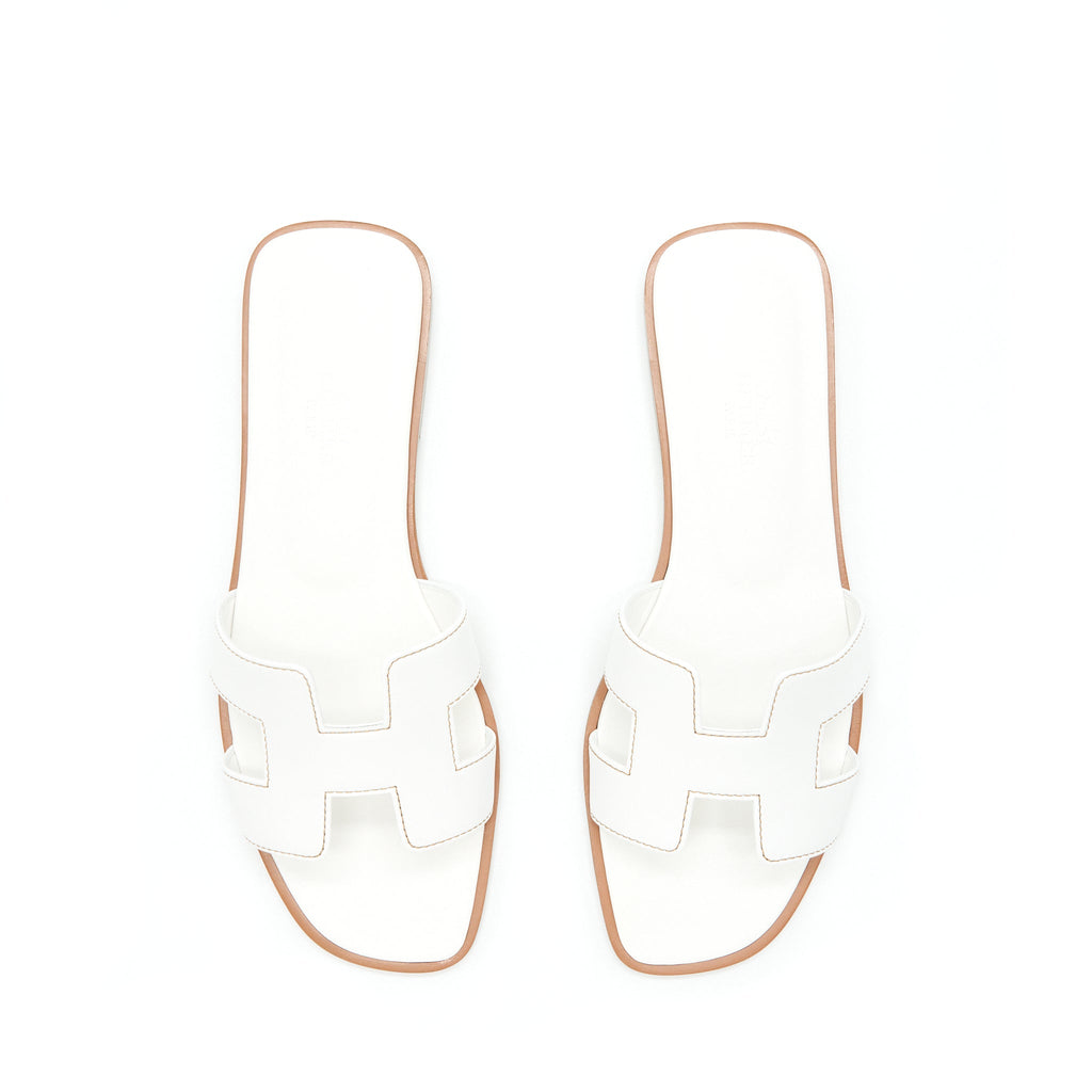 HERMES ORAN SANDAL BOX BLANC
