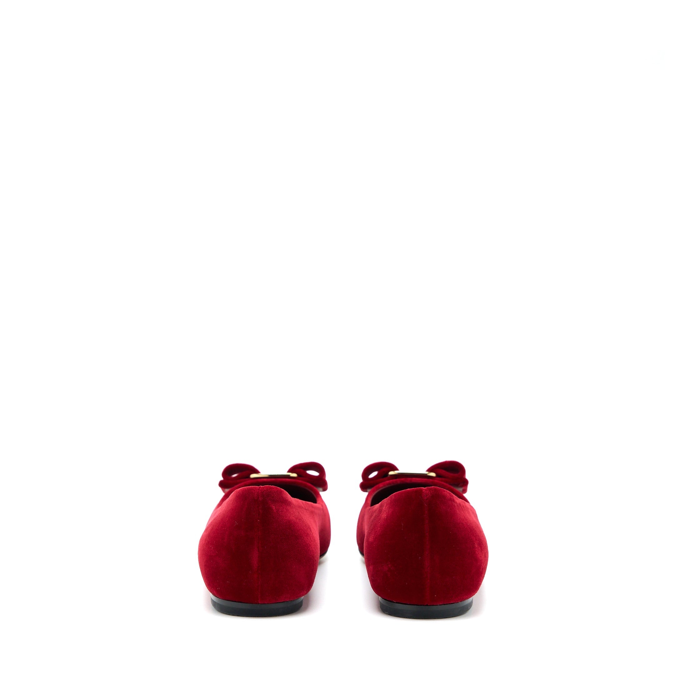 FERRAGAMO 6C VARINA BALLET BELVET SUEDE RED