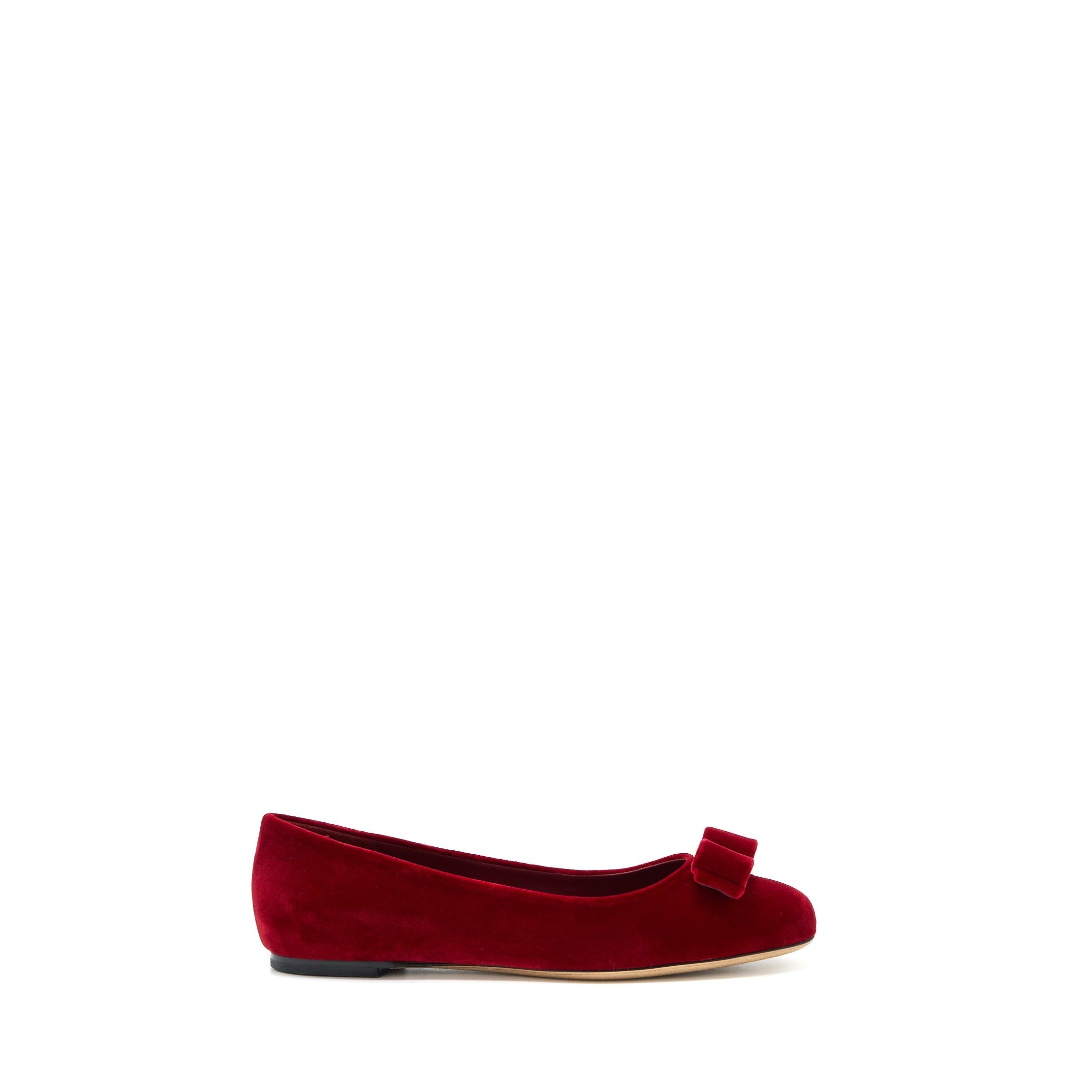 FERRAGAMO 6C VARINA BALLET BELVET SUEDE RED