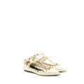 VALENTINO GARAVANI ROCKSTUD BALLET FLAT LAMBSKIN WHITE MULTICOLOUR HARDWARE