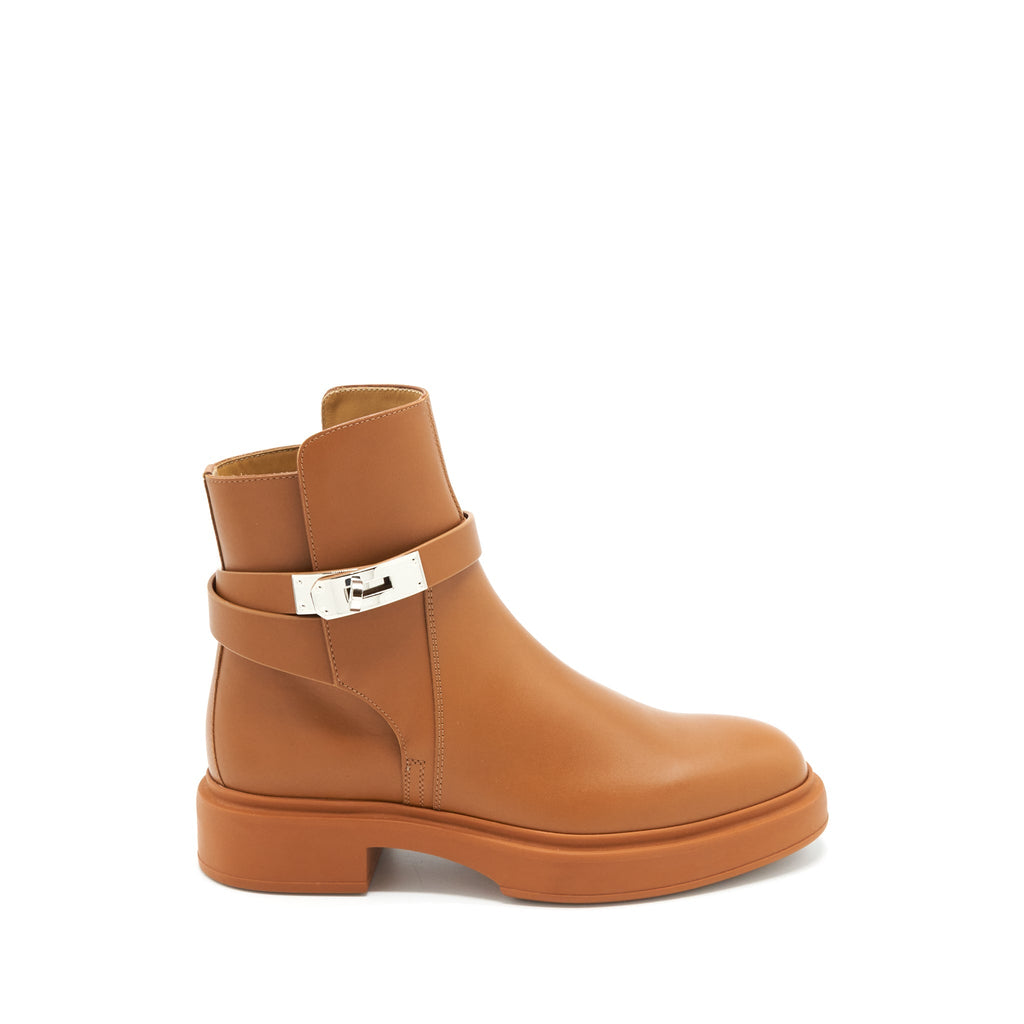 HERMES VEL ANKLE BOOTS GOLD SHW