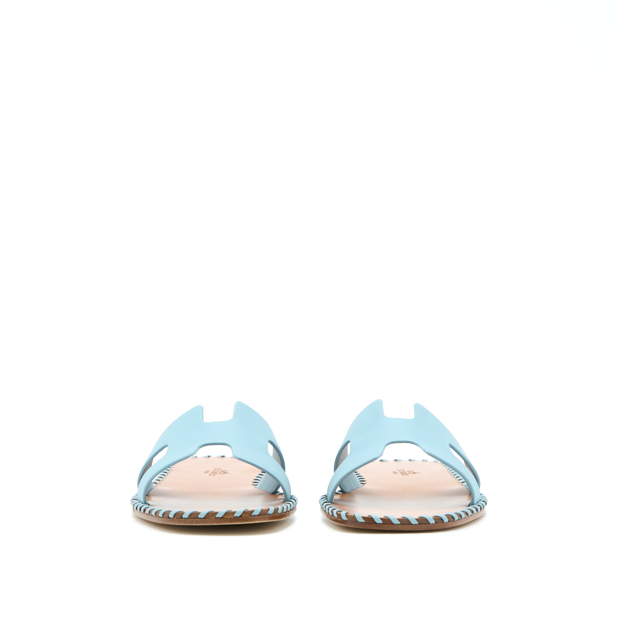 HERMES ORAN SANDALS VERT D’EAU