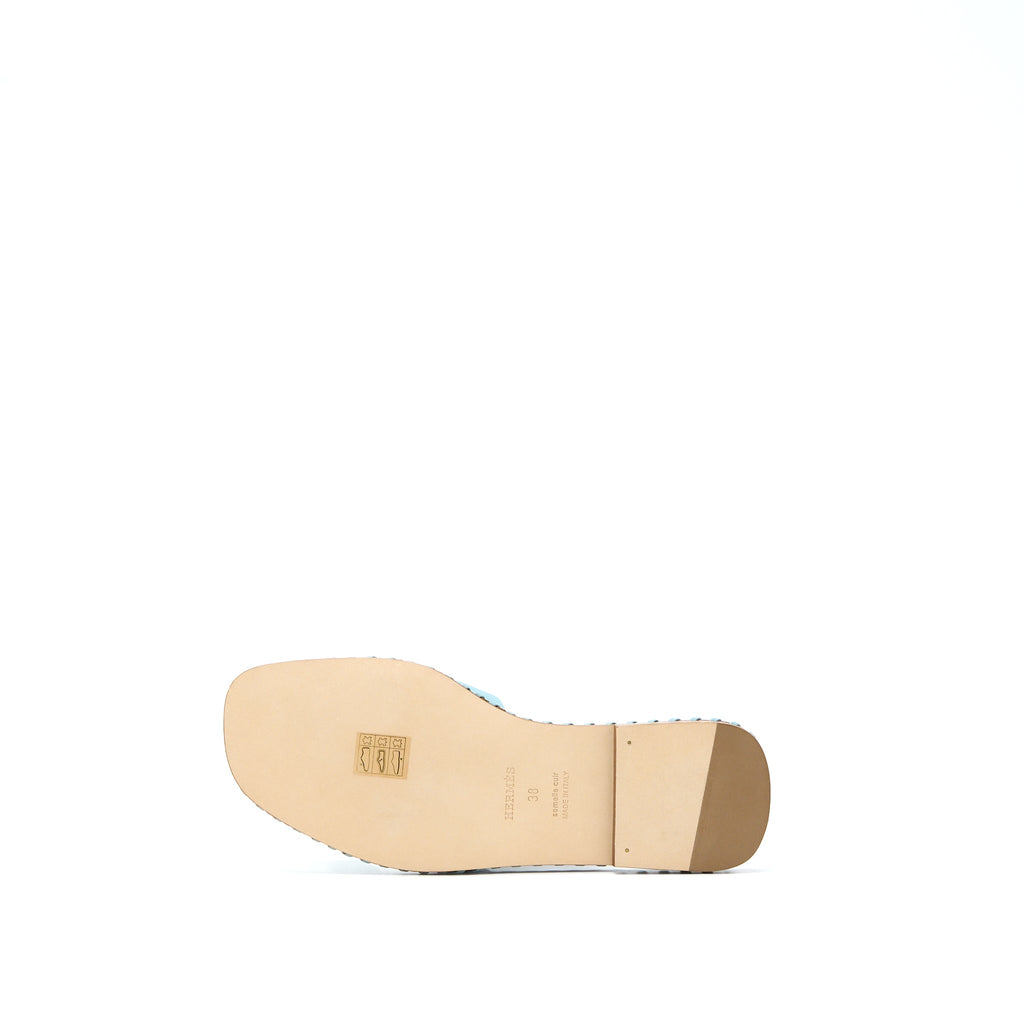HERMES ORAN SANDALS VERT D’EAU