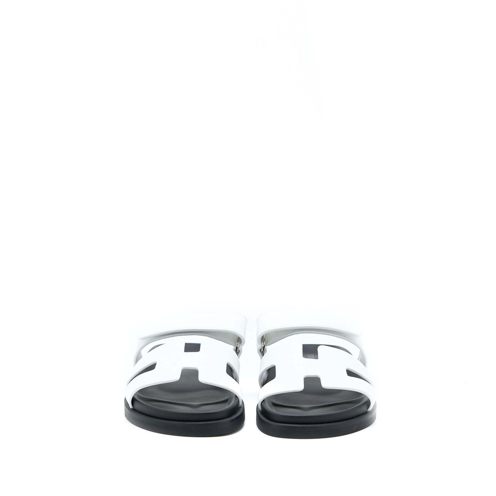 HERMES CHYPRE SANDALS CALFSKIN WHITE