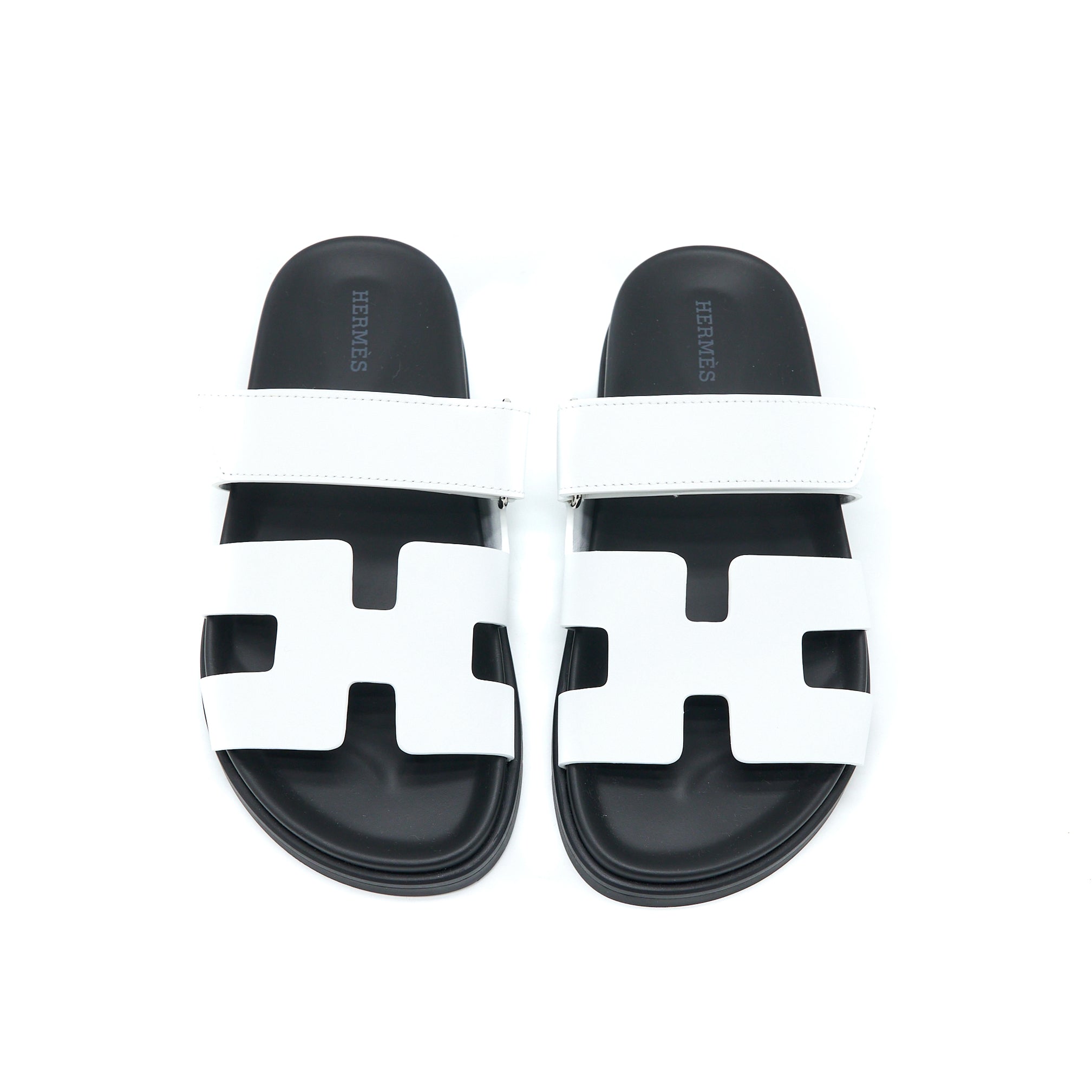 HERMES CHYPRE SANDALS CALFSKIN WHITE