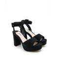 MIUMIU SUEDE LEATHER HIGH HEEL SANDAL BLACK