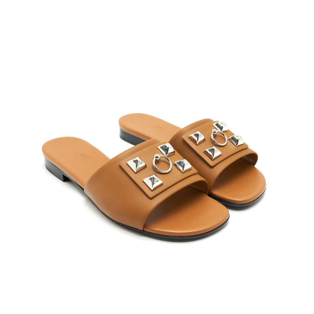 HERMES DUNE SANDAL GOLD WITH SHW