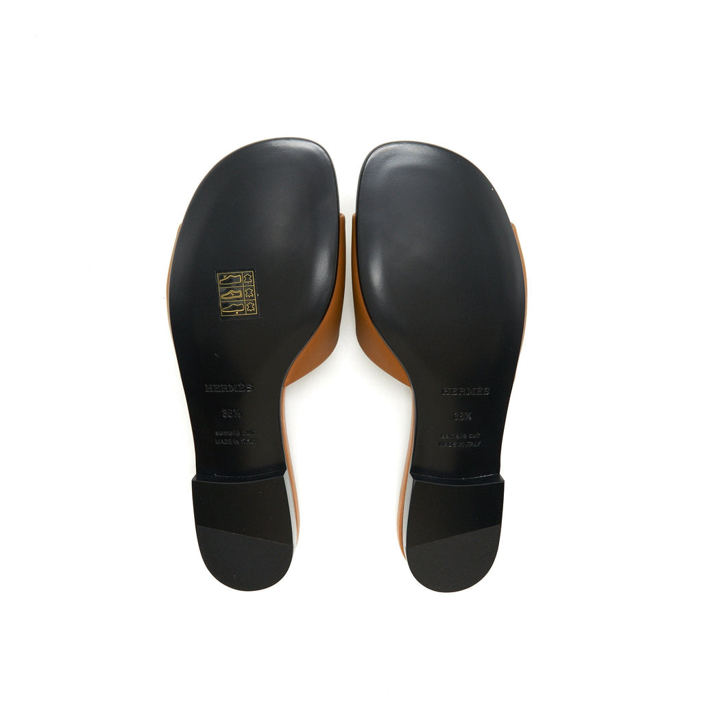 HERMES DUNE SANDAL GOLD WITH SHW