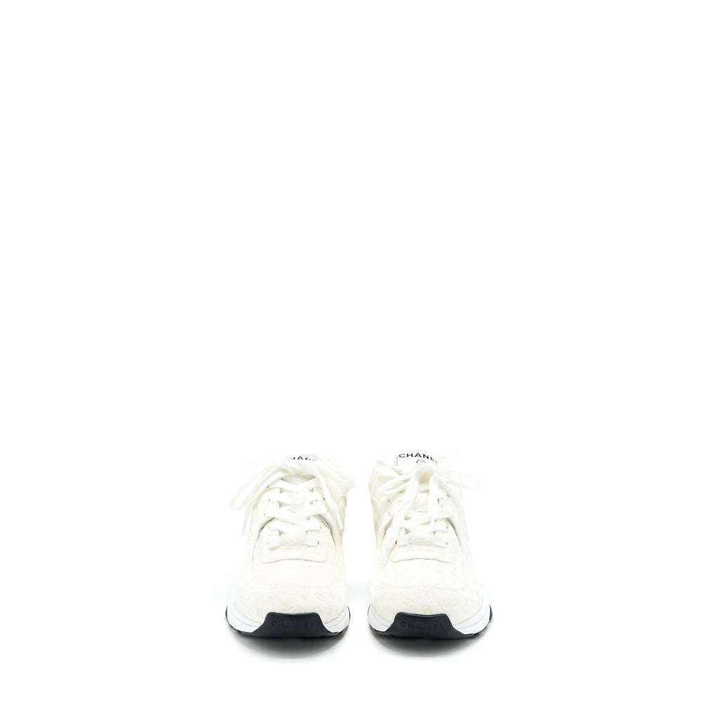 CHANEL 22A TRAINERS PRINTED SUEDE CALFSKIN WHITE