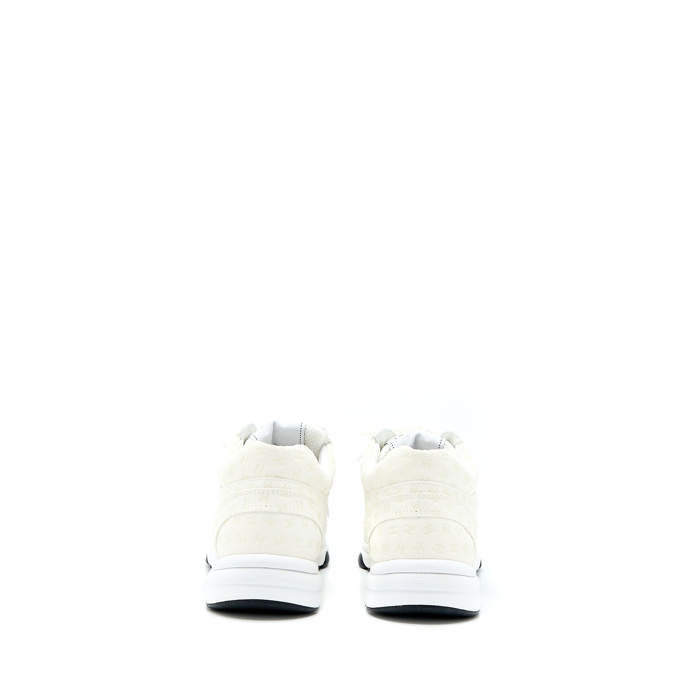 CHANEL 22A TRAINERS PRINTED SUEDE CALFSKIN WHITE