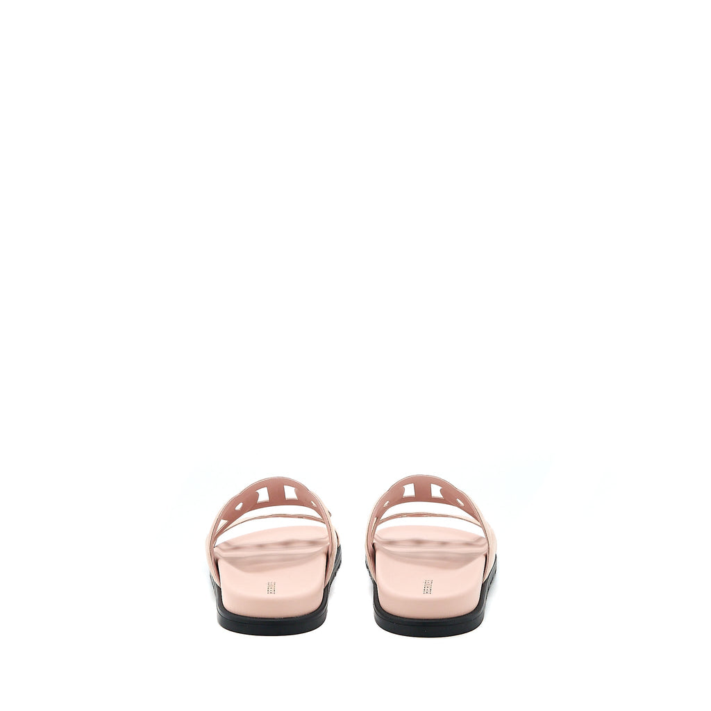 HERMES EXTRA SANDALS CHEVRE VELOURS ROSE OPALINE
